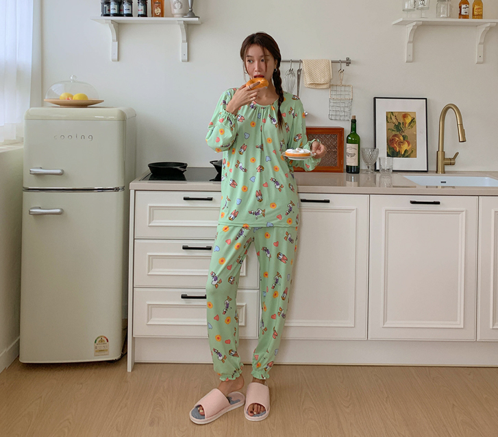 Disney Shirring Peach Fleece Pajama Set