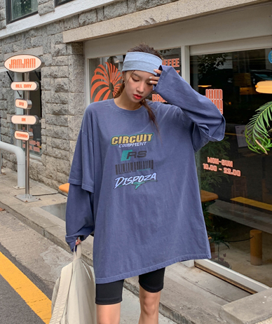 [Unisex] Circuit dyed pigment layered long-sleeve long t-shirts