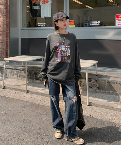 [Unisex] Mid90s Nayeom Pigment Long-sleeve Long t-shirts