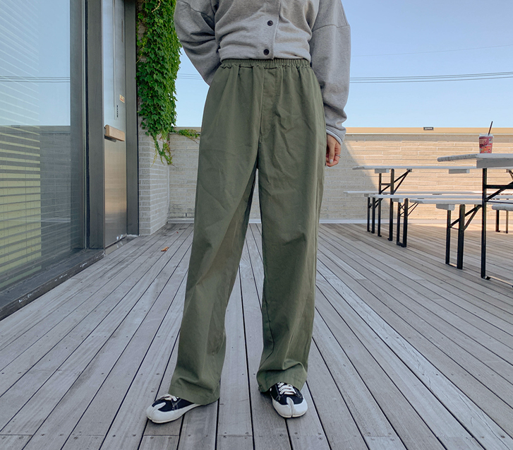 Dandy Cotton Banding Baggy Pants