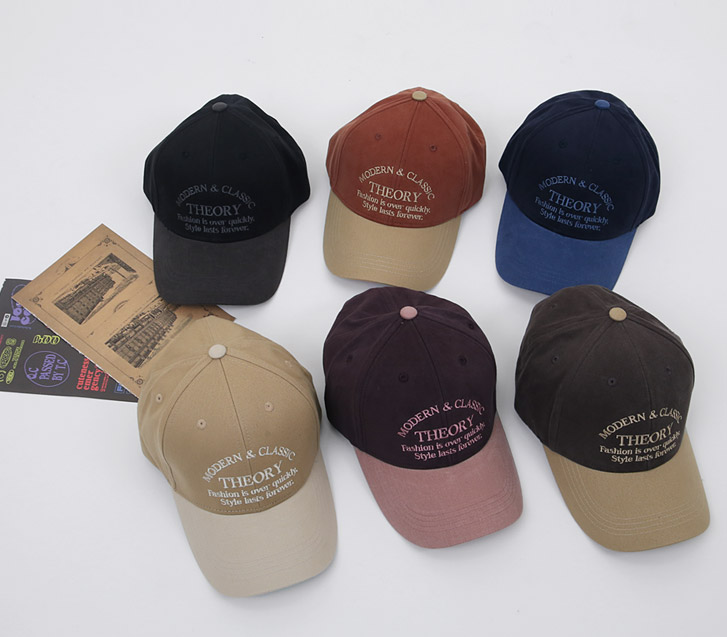 THEORY embroidered color combination ball cap