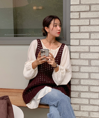 Eyes Net Knit Vest