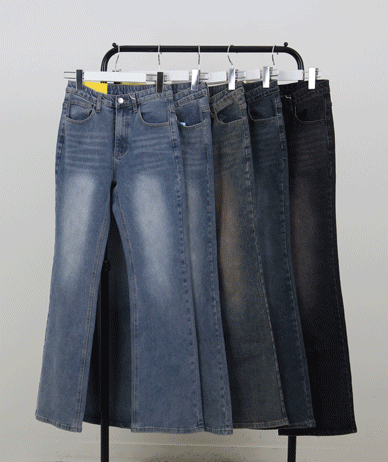 Rough Denim Banding Bootcut Pants (Short/Basic/Longver)