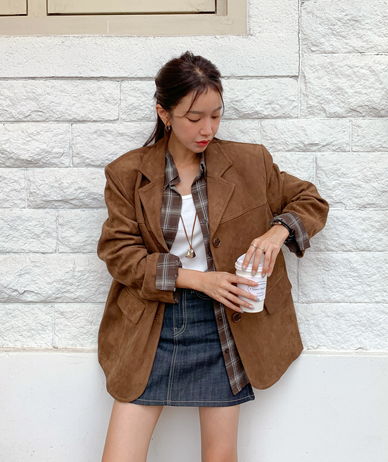 Match Suede Overfit Jacket
