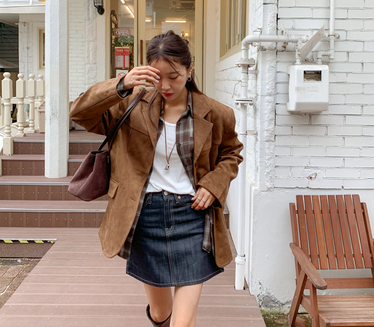 Match Suede Overfit Jacket