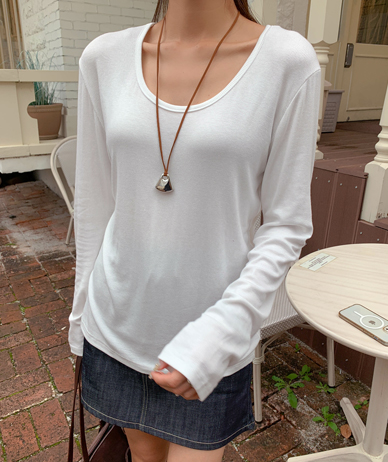 4N Corrugated Yuneck Long-sleeve T-shirt