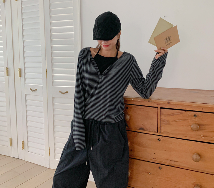 Madeleine Dangara Halter Layered Long-sleeve T-shirt