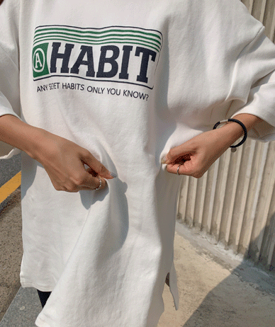 Habit Nayeom Peach Fleece Team Short-sleeve Long T-shirts