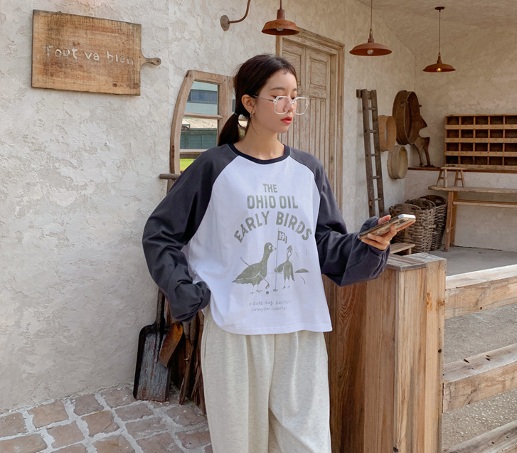 Early Nagrang color combination nagrang long-sleeve T-shirt