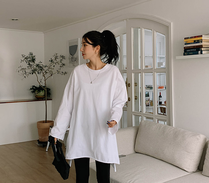 Rope Basic napping long round tee