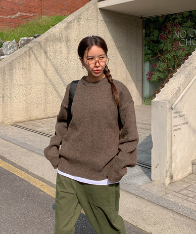 [Unisex] Rehol Cashmere Like Boxy Wool Knit