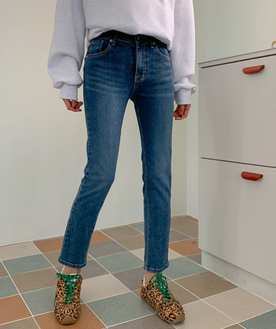 Rodek Slim Denim Banding Straight Pants