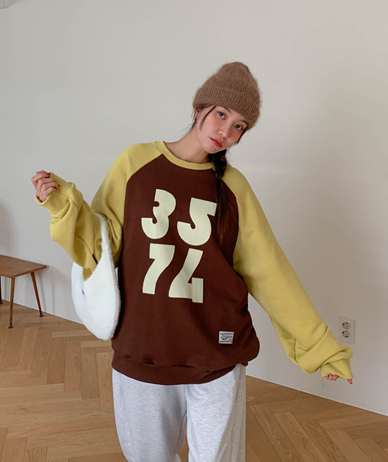 3574 nagrang color combination Labels Sweatshirt