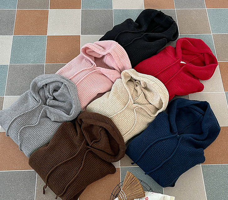 [Unisex] Black Hole Wool Hood Knit