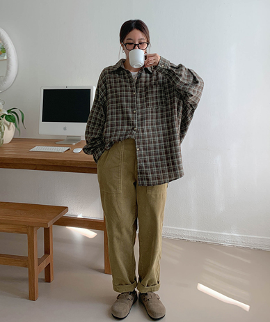 Ger Big Check Overfit Pocket Shirt Shirt