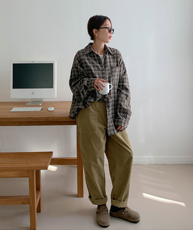 Ger Big Check Overfit Pocket Shirt Shirt