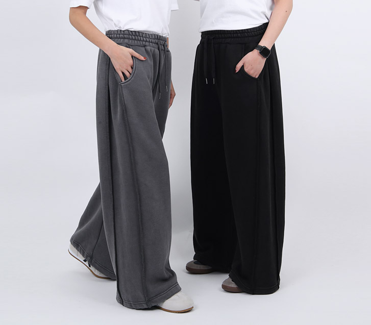 [Unisex] Salt Snow Washing Pintuck Napping Wide Training Pants