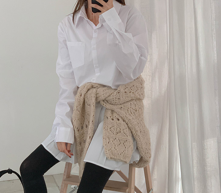 Leah Basic Shirt Pleats Mini One Piece