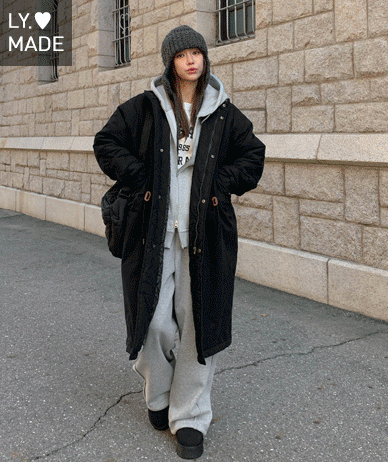 [Unisex] Mer Highneck quilting field jacket long padding