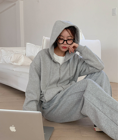 Rugi napping two-way Hoodies zip up