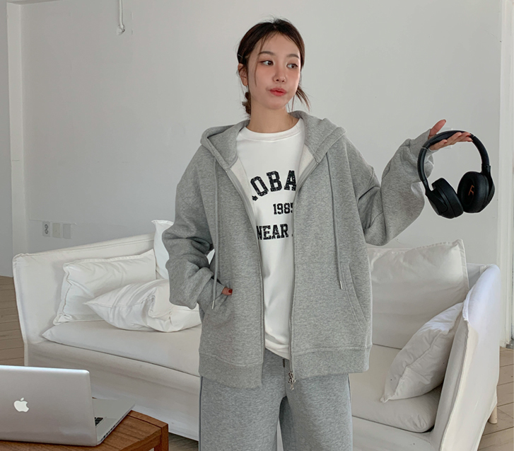 Rugi napping two-way Hoodies zip up