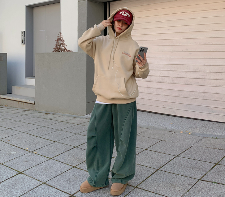 [Unisex] Kao Pig Cut Raised Fleece Wide Balloon Training Pants