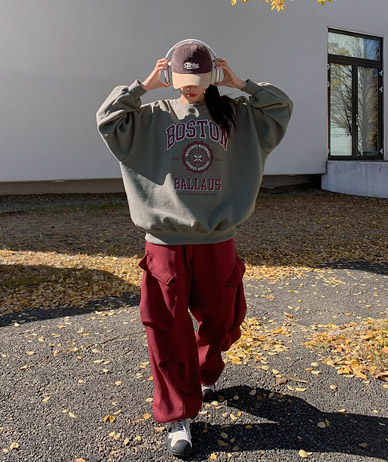 [Unisex] Boston dyed sheepskin overfit sweatshirt