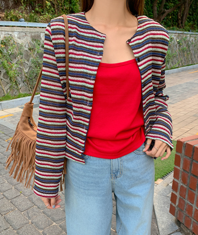 Tutu color combination Knit Cardigan