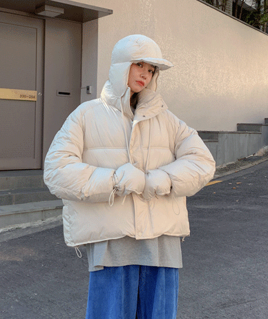 [Unisex] Us Glove Hat Set Wellon Padding Jumper