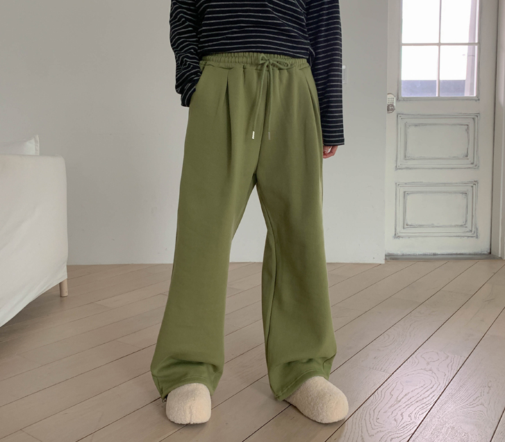 Green Tea Pintuck Two-Way String Napping Training Pants