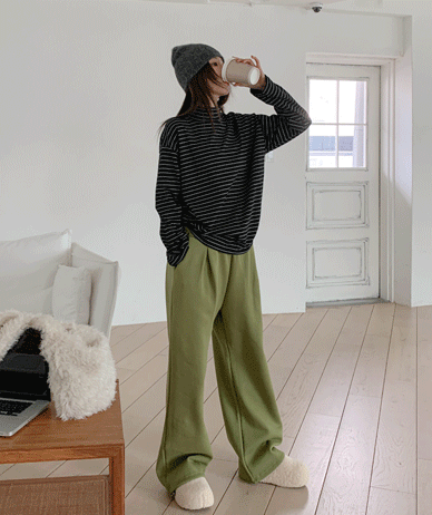 Green Tea Pintuck Two-Way String Napping Training Pants