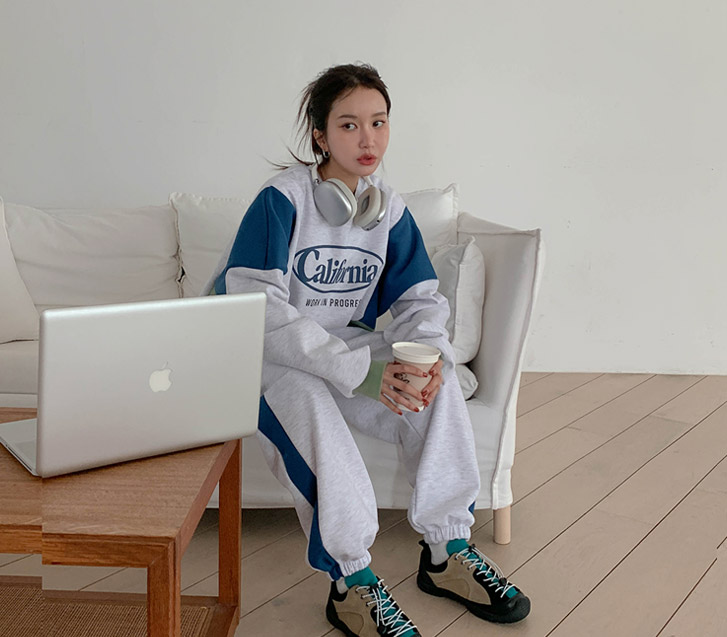 California color combination Sweatshirt napping training set