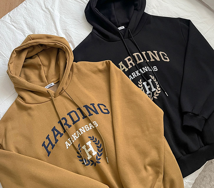 H Laurel printing napping Hoodie