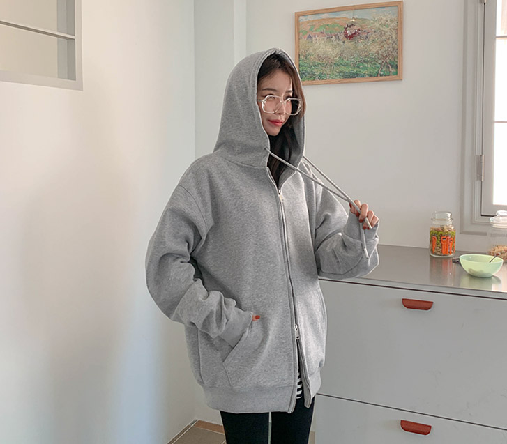 [Unisex] Titz two-way mink napping hoodies zip up