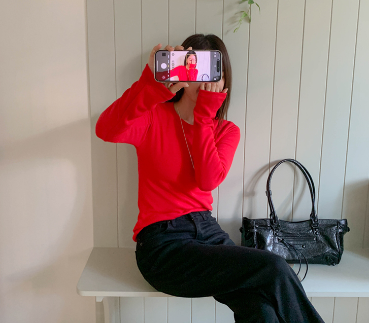 Roy Corrugated Round neck Long-sleeve T-shirt