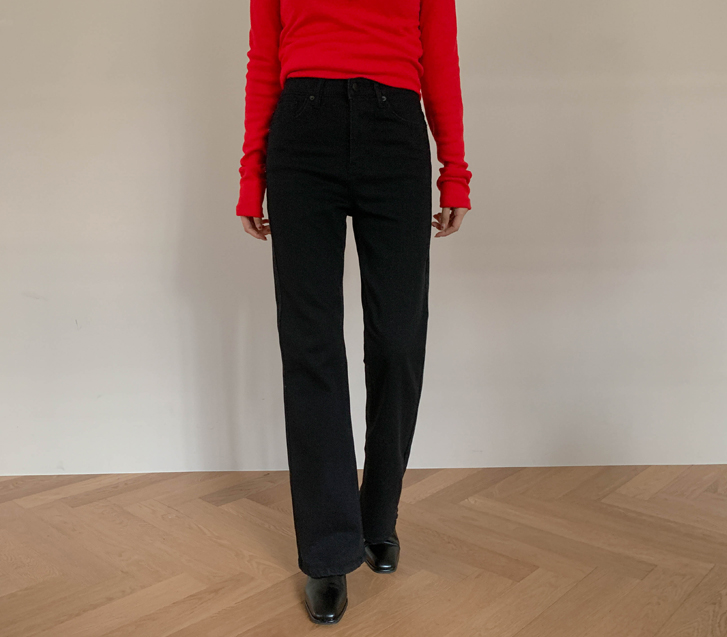 Forje napping denim banding bootcut pants