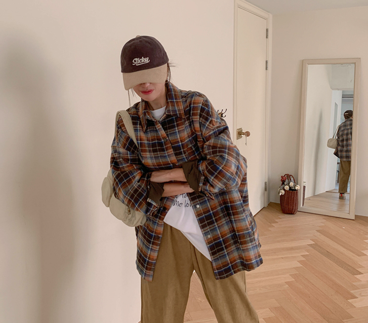 [Unisex] Warner quilting check shirt