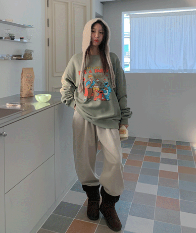 [Unisex] 23 Nayeom Hot Air Fleece Pigment Jogger Training Pants