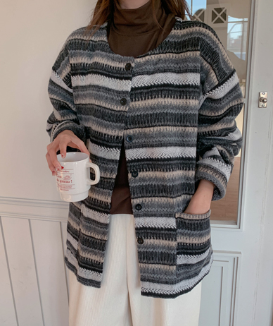 [Unisex] Mono Patterns Knit Cardigan