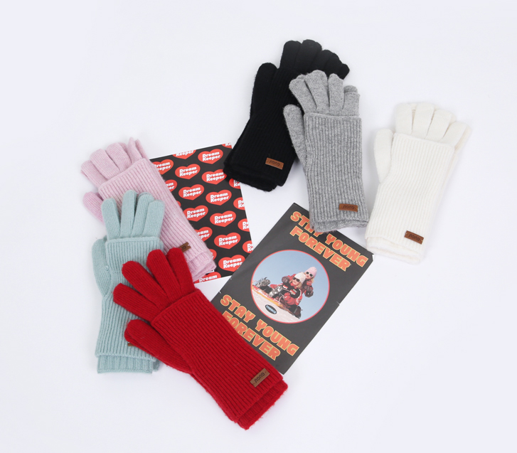Nez Fingerhole Two-Way Wool Warmer Gloves