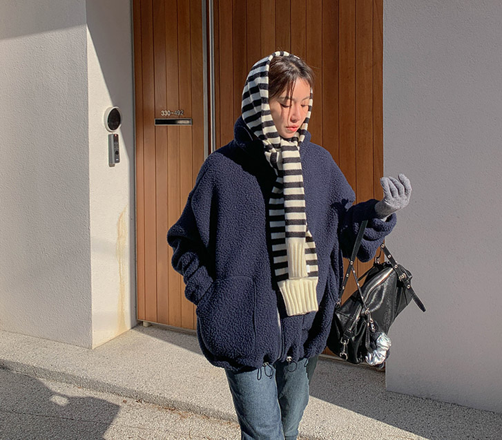 Hug Dumble Fleece Highneck Zip-up