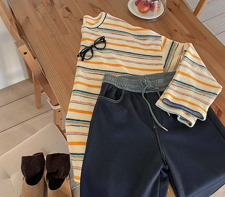 Daruko Mink Fur Banding Wide Pants