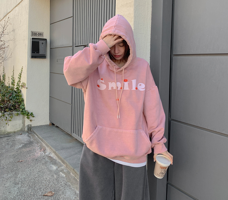 [Unisex] Pixel Smile Na-Yeom Pigment Napping Hoodie