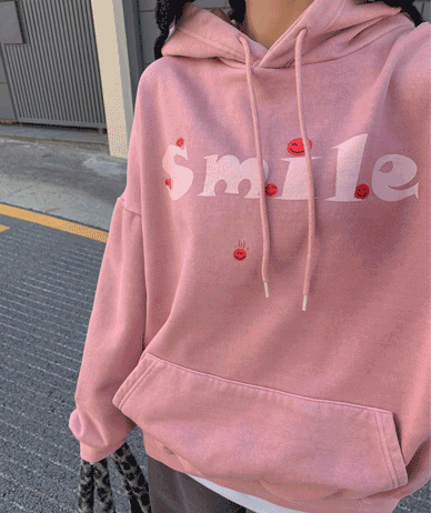 [Unisex] Pixel Smile Na-Yeom Pigment Napping Hoodie