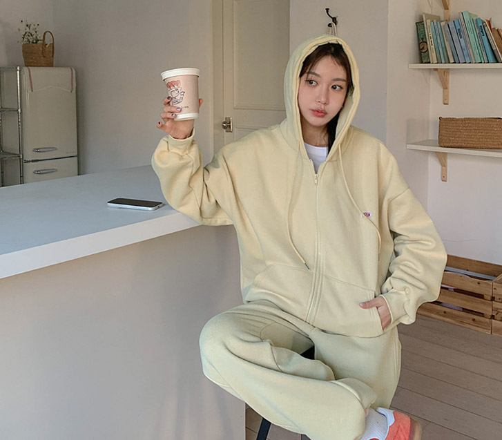 Draw Patch Sheepskin Patch Zip-up Training Set