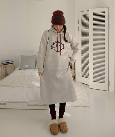 Smile Napping Hood Long One Piece