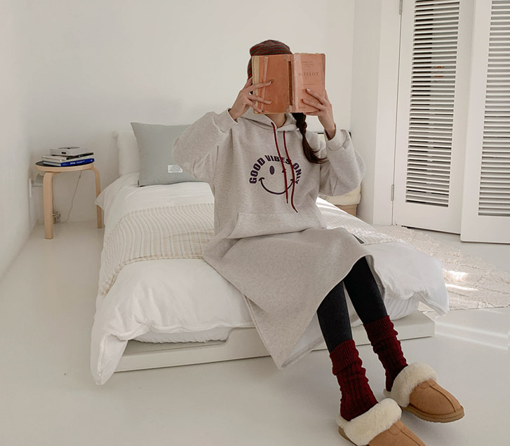 Smile Napping Hood Long One Piece