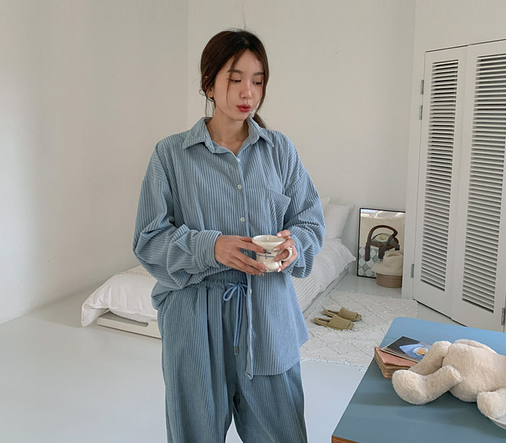 Knot corduroy loose fit Shirt Shirt