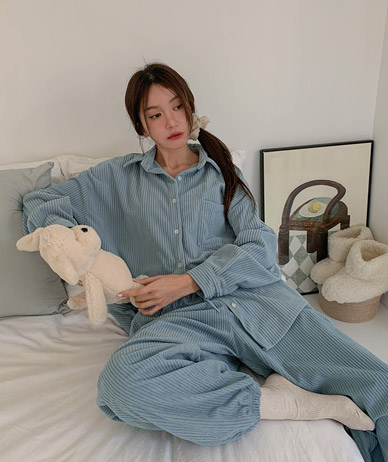 Knot corduroy loose fit Shirt Shirt