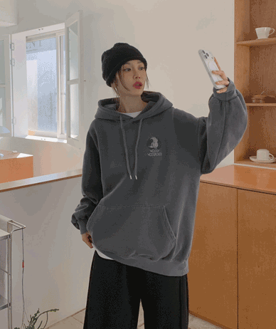 [Unisex] Woody Nayeom Pigment Napping Long Hoodie